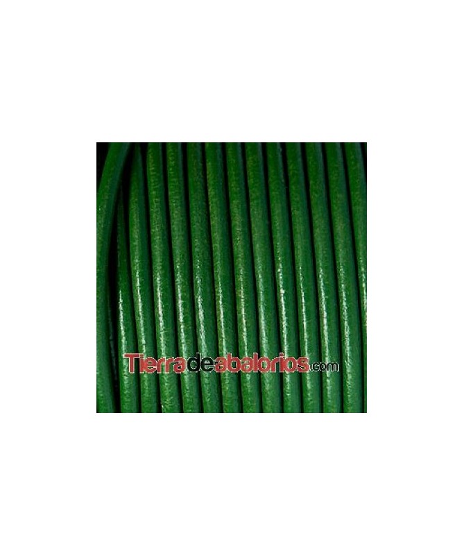 Cordón de Cuero 2,5mm Verde Botella