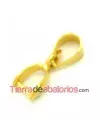 Porta Colgante 10x3mm con Anilla, Dorado