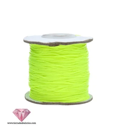 Cordón de Algodón Trenzado Brillante 0,7mm Amarillo Flúor Cordón de Algodón Trenzado Brillante 0,7mm Amarillo Flúor