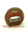 Cerámica Media Bola 18x15mm Agujero 10x6mm Rojo Irisado Dora