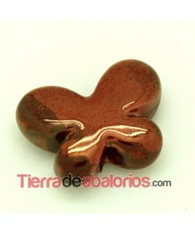 Mariposa de Cerámica 23x7mm Agujero 2.5mm Roja Irisado Mariposa de Cerámica 23x7mm Agujero 2.5mm Roja Irisado