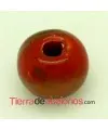 Cerámica Bola 12mm Agujero 3,5mm Rojo con Irisado Dorado