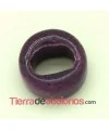 Cerámica Regaliz 18x10mm Agujero 11x8mm Morado Brillante