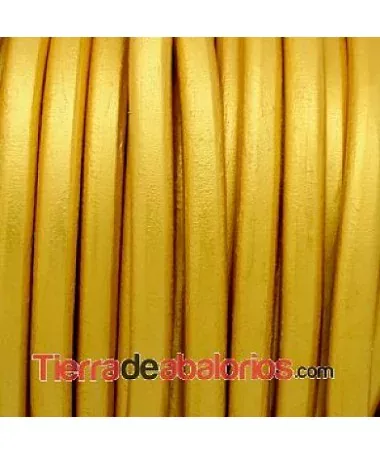 Cuero Regaliz 10x6mm - Oro Metalizado (metro) Cuero Regaliz 10x6mm - Oro Metalizado (metro)