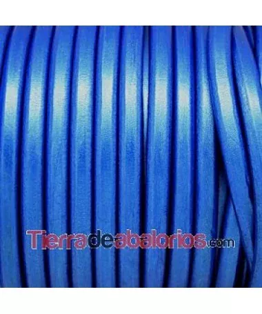 Cuero Regaliz 10x6mm - Azul Metalizado (20 cm) Cuero Regaliz 10x6mm - Azul Metalizado (20 cm)