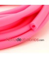 Cordón Regaliz de Caucho 10x6mm Hueco 4mm Rosa Fluor(20cm)