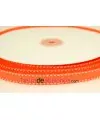 Lazo Gros Grain 10mm, Naranja Flúor Pespunte Blanco