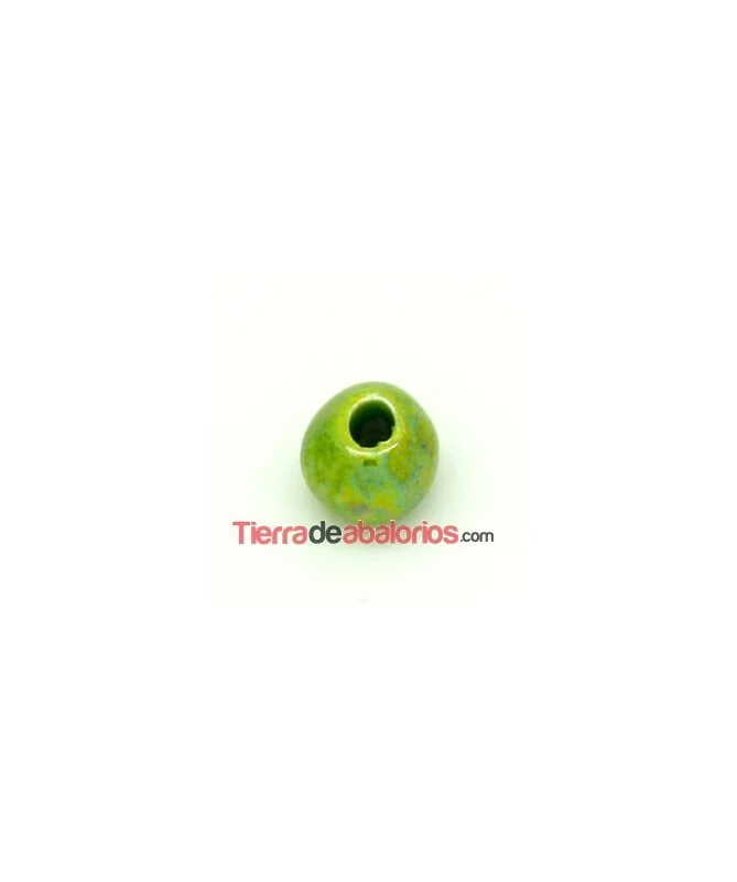 Cerámica Bola 8mm Agujero 3mm Verde Eléctrico