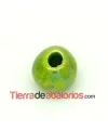 Cerámica Bola 8mm Agujero 3mm Verde Eléctrico