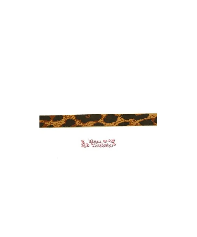 Lazo 10mm Animal Print Ambar Estampado Leopardo