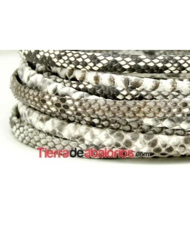 Piel Serpiente Pitón 1/2 Caña 10mm Blanco y Negro (metro)