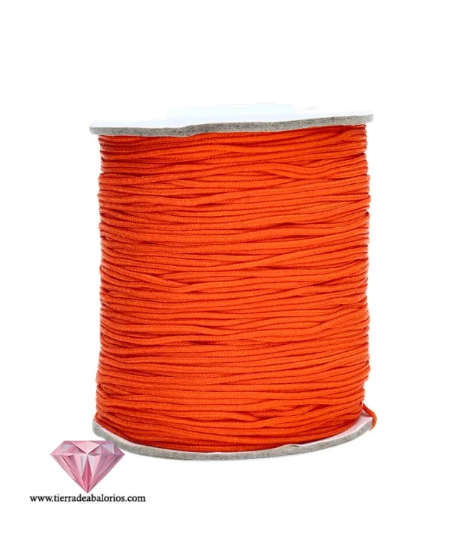 Cordón de Algodón Trenzado Brillante 1mm - Naranja Cordón de Algodón Trenzado Brillante 1mm - Naranja