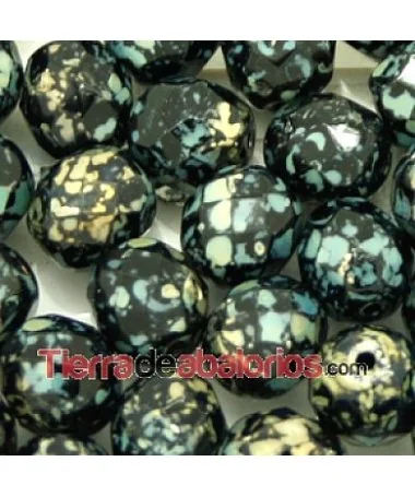 Facetada 8mm Jet Silver Picasso Facetada 8mm Jet Silver Picasso