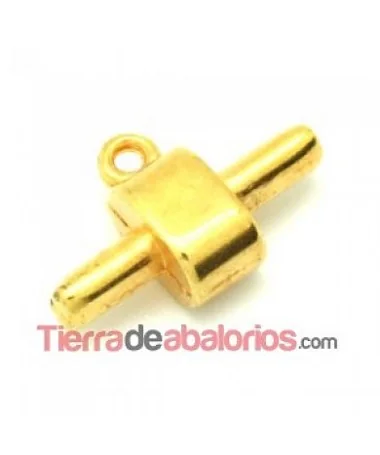 Cierre para Caucho 22x14mm con Anilla para Caucho Regaliz, Dorado