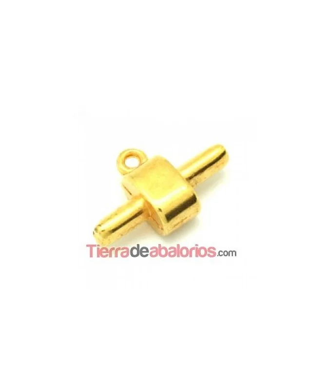 Cierre para Caucho 22x14mm con Anilla para Caucho Regaliz, Dorado