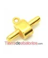 Cierre para Caucho 22x14mm con Anilla para Caucho Regaliz, Dorado