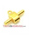 Cierre para Caucho 22x14mm con Anilla para Caucho Regaliz, Dorado