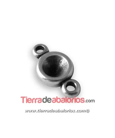 Conector 12mm para Chatón SS39, Plateado Conector 12mm para Chatón SS39, Plateado