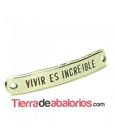 Entrepieza Curvada 40x7mm - Vivir es Increible - Plateada Entrepieza Curvada 40x7mm - Vivir es Increible - Plateada