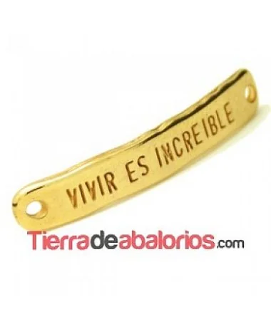 Entrepieza Curvada 40x7mm - Vivir es Increible - Dorada Entrepieza Curvada 40x7mm - Vivir es Increible - Dorada