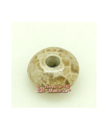 Cerámica Rondel 14x8mm Agujero 3,5mm Caramelo Capuccino