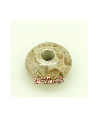 Cerámica Rondel 14x8mm Agujero 3,5mm Caramelo Capuccino Cerámica Rondel 14x8mm Agujero 3,5mm Caramelo Capuccino