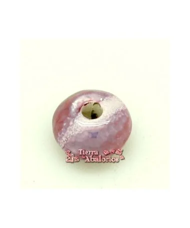 Cerámica Rondel 14x8mm Agujero 3,5mm Fucsia Mosaico Cerámica Rondel 14x8mm Agujero 3,5mm Fucsia Mosaico