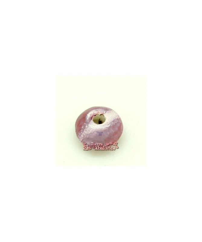 Cerámica Rondel 14x8mm Agujero 3,5mm Fucsia Mosaico