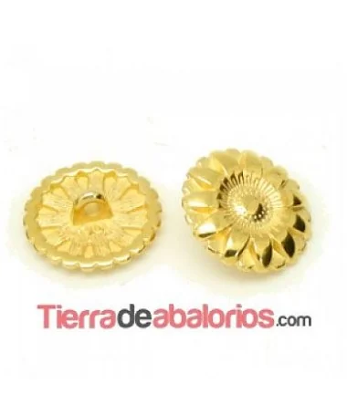 Botón Flor 17mm, Dorado