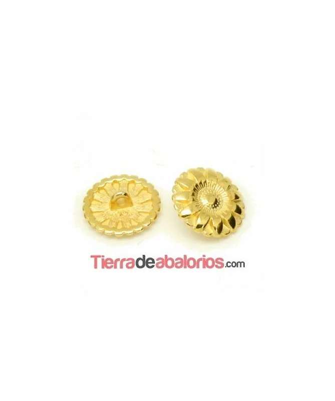 Botón Flor 17mm, Dorado