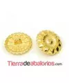 Botón Flor 17mm, Dorado