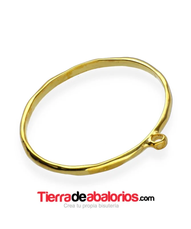 Pulsera Aro 68x5mm con Anilla para Colgante, Dorada