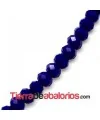 Bola Rondel 6x5mm Agujero 1mm Azul Añil Opaco