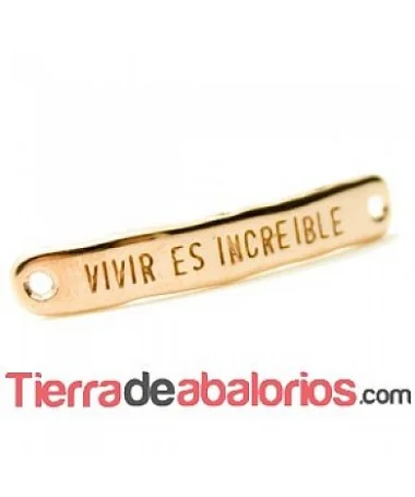 Entrepieza Curvada 40x7mm - Vivir es Increible - Oro Rosa Entrepieza Curvada 40x7mm - Vivir es Increible - Oro Rosa