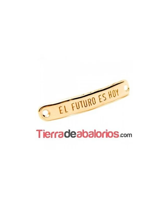 Entrepieza Curvada 40x7mm - El Futuro es Hoy - Oro Rosa