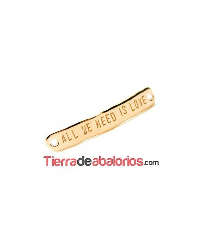 Entrepieza Curvada 40x7mm - All We Need Is Love - Oro Rosa