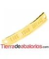 Entrepieza Curvada 40x7mm - Live Your Dreams - Dorada