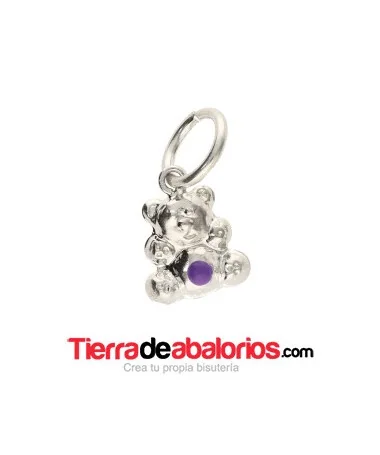 Colgante Oso Plata de Ley 12x9mm con Anilla - Sabiduría Colgante Oso Plata de Ley 12x9mm con Anilla - Sabiduría