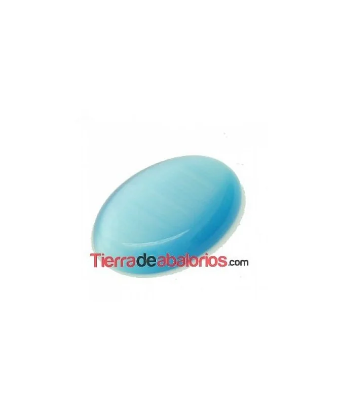 Ojo de Gato Cabujón Oval 18x13mm Aquamarine