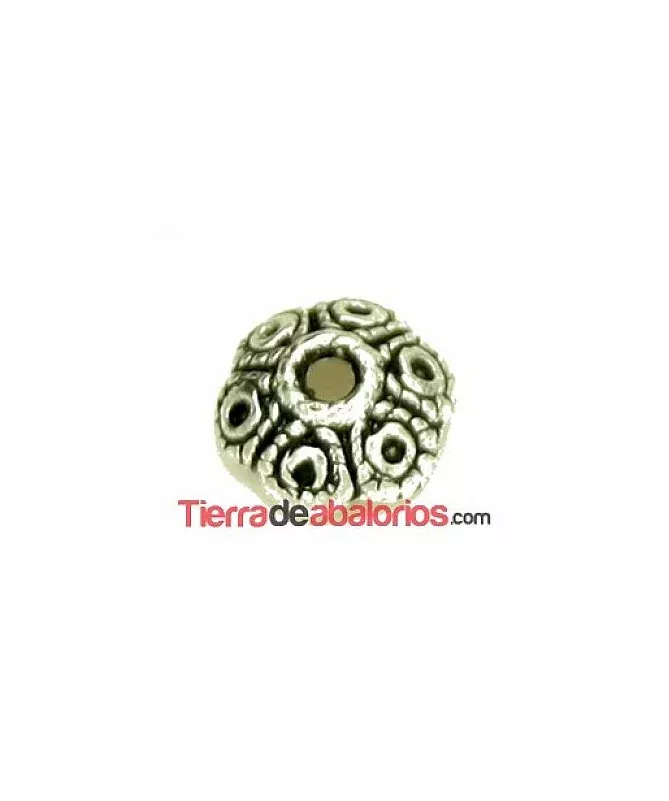 Casquilla 8mm Agujero 1,8mm, Plateada