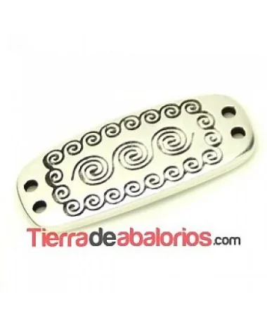 Conector Infinitos 34x14mm, 2 agujeros de 1,9mm, Plateada Conector Infinitos 34x14mm, 2 agujeros de 1,9mm, Plateada