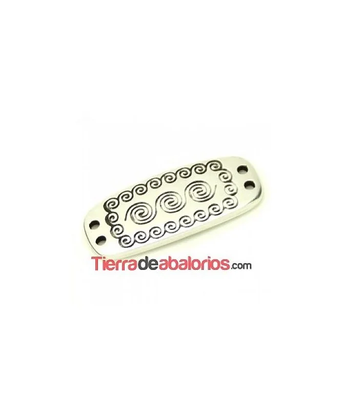 Conector Infinitos 34x14mm, 2 agujeros de 1,9mm, Plateada