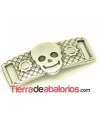 Entrepieza Calavera 41x17mm Agujero 10x3mm, Plateado