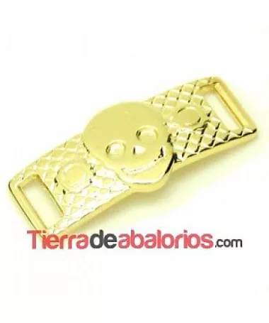 Entrepieza Calavera 41x17mm Agujero 10x3mm Dorada Entrepieza Calavera 41x17mm Agujero 10x3mm Dorada