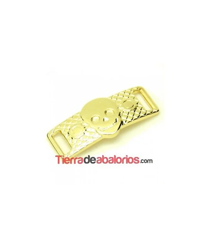 Entrepieza Calavera 41x17mm Agujero 10x3mm Dorada