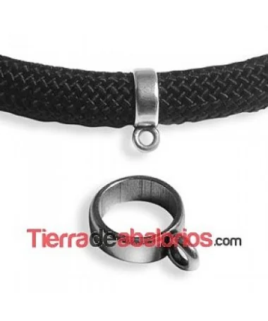 Aro 12x4mm Agujero 10mm con Anilla, Plateado Aro 12x4mm Agujero 10mm con Anilla, Plateado