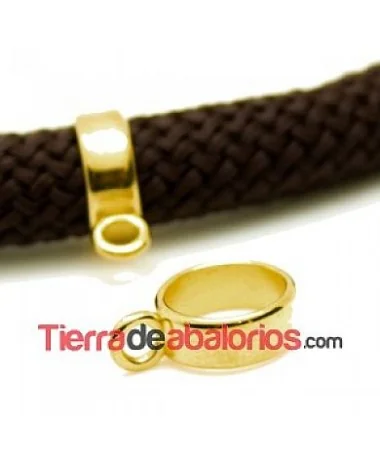 Aro 12x4mm Agujero 10mm con Anilla, Dorado