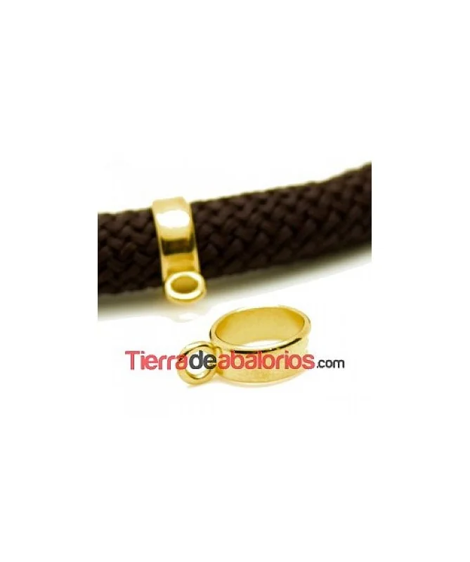 Aro 12x4mm Agujero 10mm con Anilla, Dorado