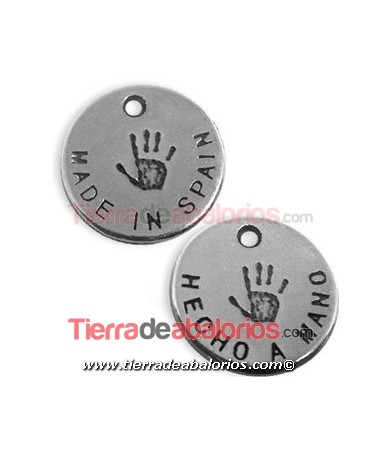 Medalla 13mm Hecho a Mano - Made In Spain, Plateada