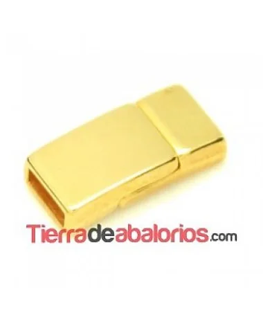 Cierre con Imán Curvado 17x8mm Agujero 6x2mm, Dorado Cierre con Imán Curvado 17x8mm Agujero 6x2mm, Dorado